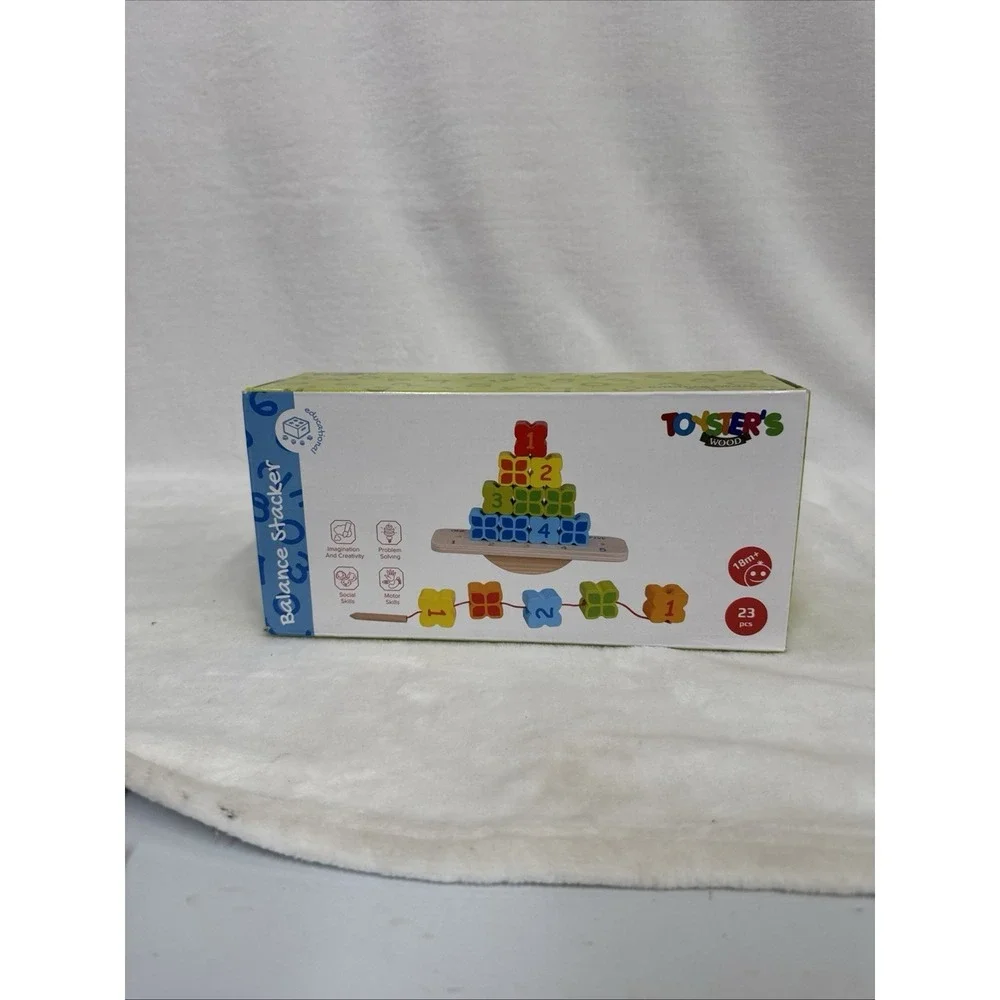 Toyster's Wooden Balance Stacker 23pc Set 18m+